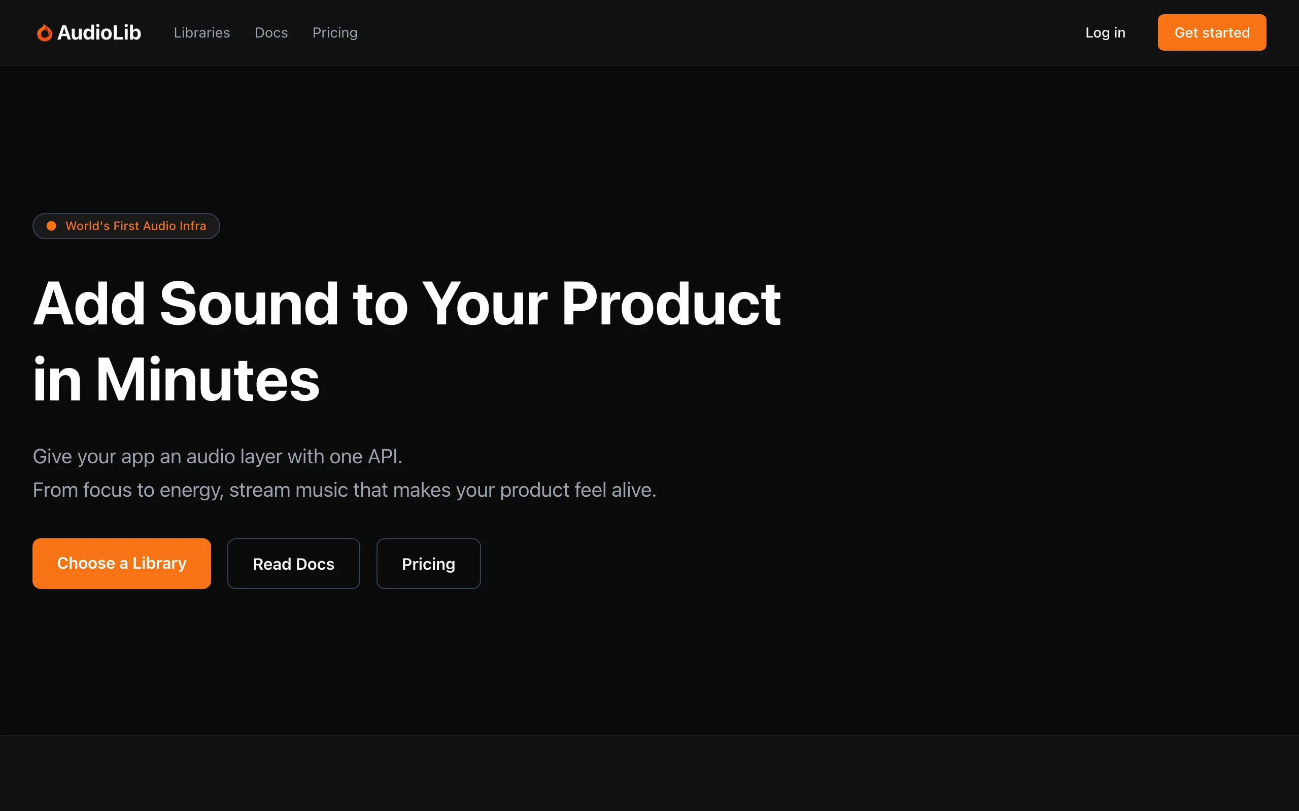 AudioLib – Developer Audio Infrastructure: One API, Massive Music Library official screenshot
