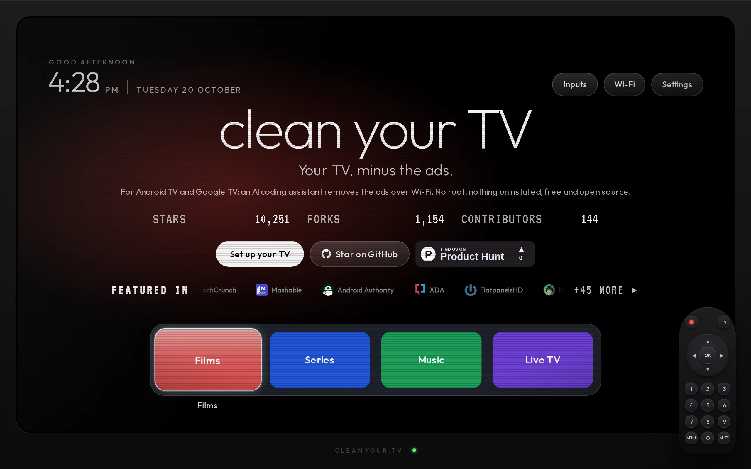 CleanYourTV – 开源的电视广告去除工具,垃圾软件全清空 官方截图