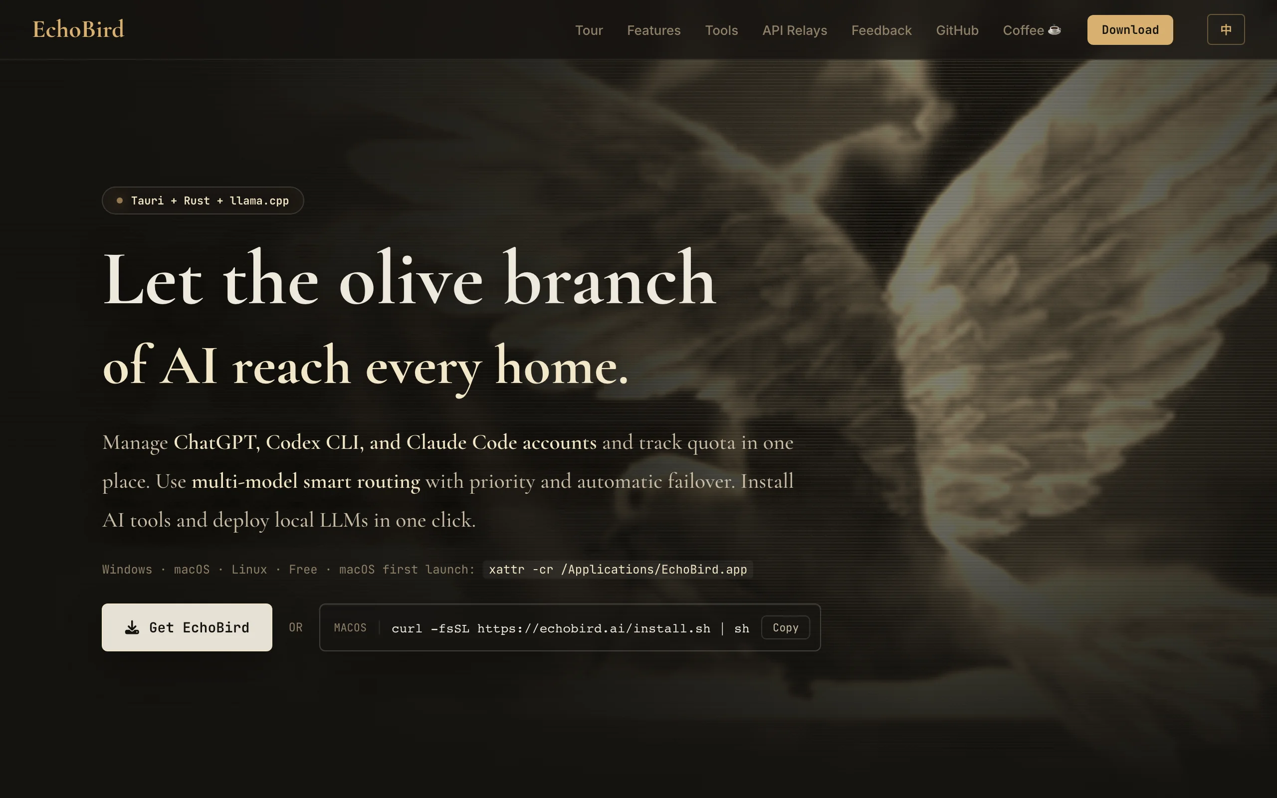 EchoBird – Open-Source AI Agent Desktop Management Tool official screenshot