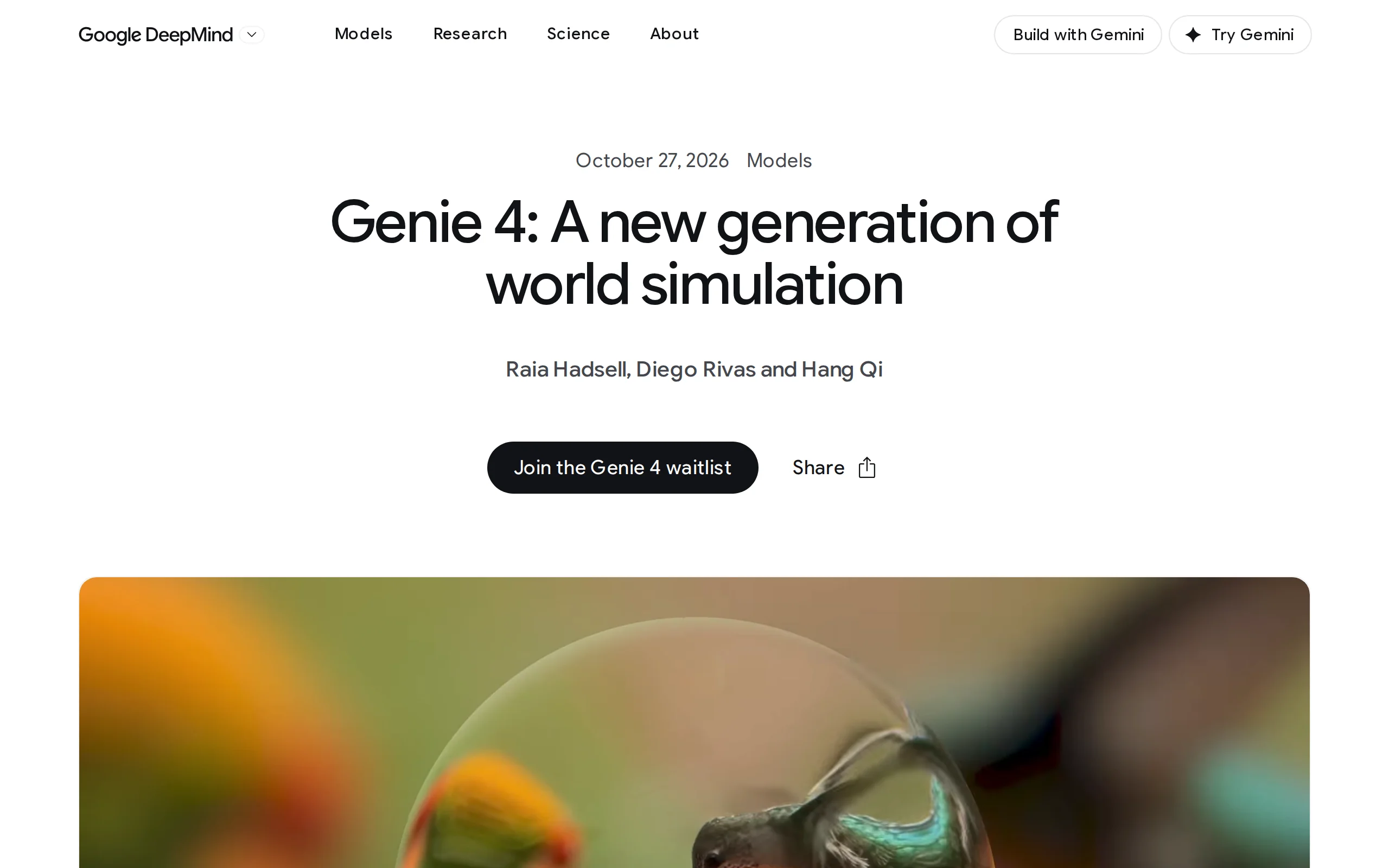 Genie 4 – A New Generation World Model from Google DeepMind official screenshot