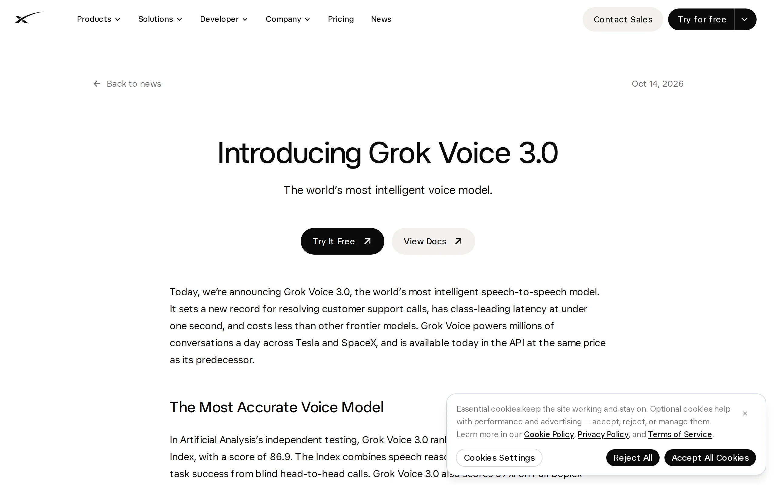 In-Depth Review of Grok Voice 3.0: SpaceXSI's End-to-End Speech Interaction Model official screenshot
