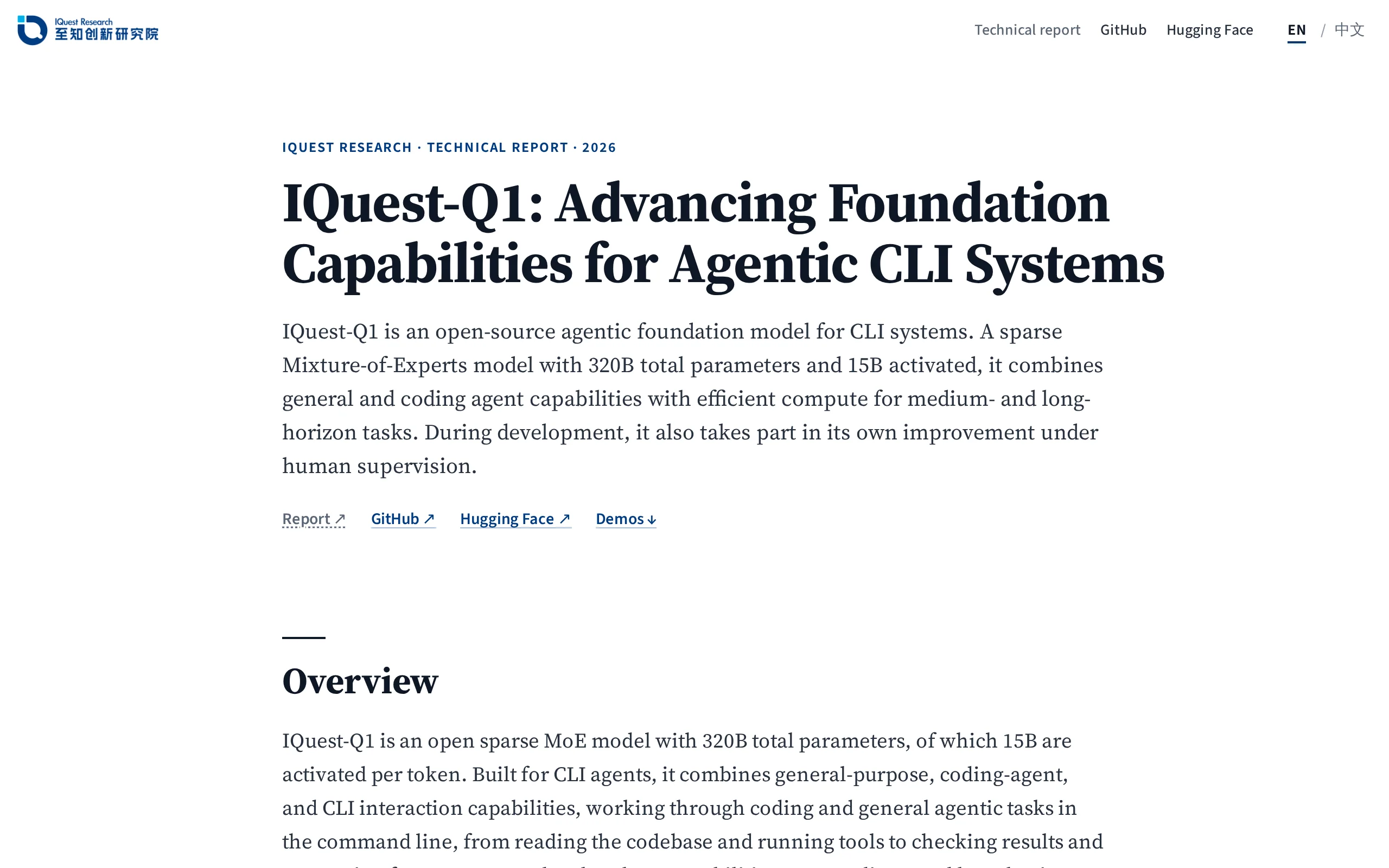 IQuest-Q1 Review: A 320B Sparse MoE Open-Source Agent Foundation Model Specializing in Code and Long-Horizon Agent Tasks official screenshot