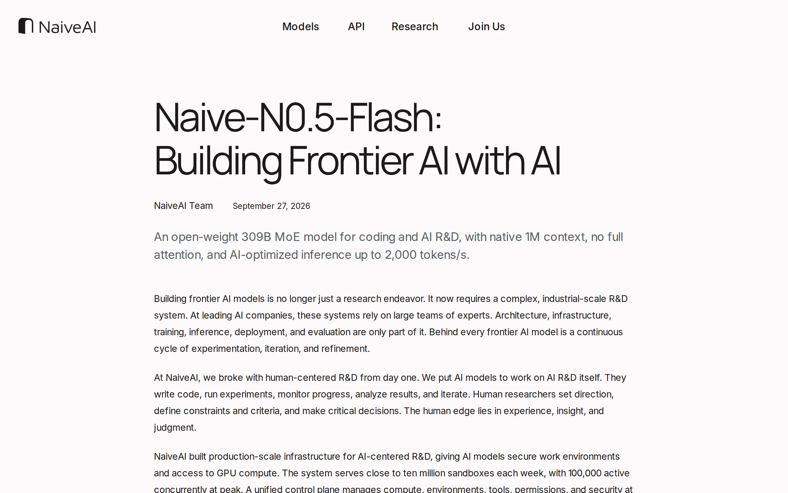 Naive-N0.5-Flash: NaiveAI's First Open-Source 309B MoE Large Model, Designed for AI Research and Development official screenshot