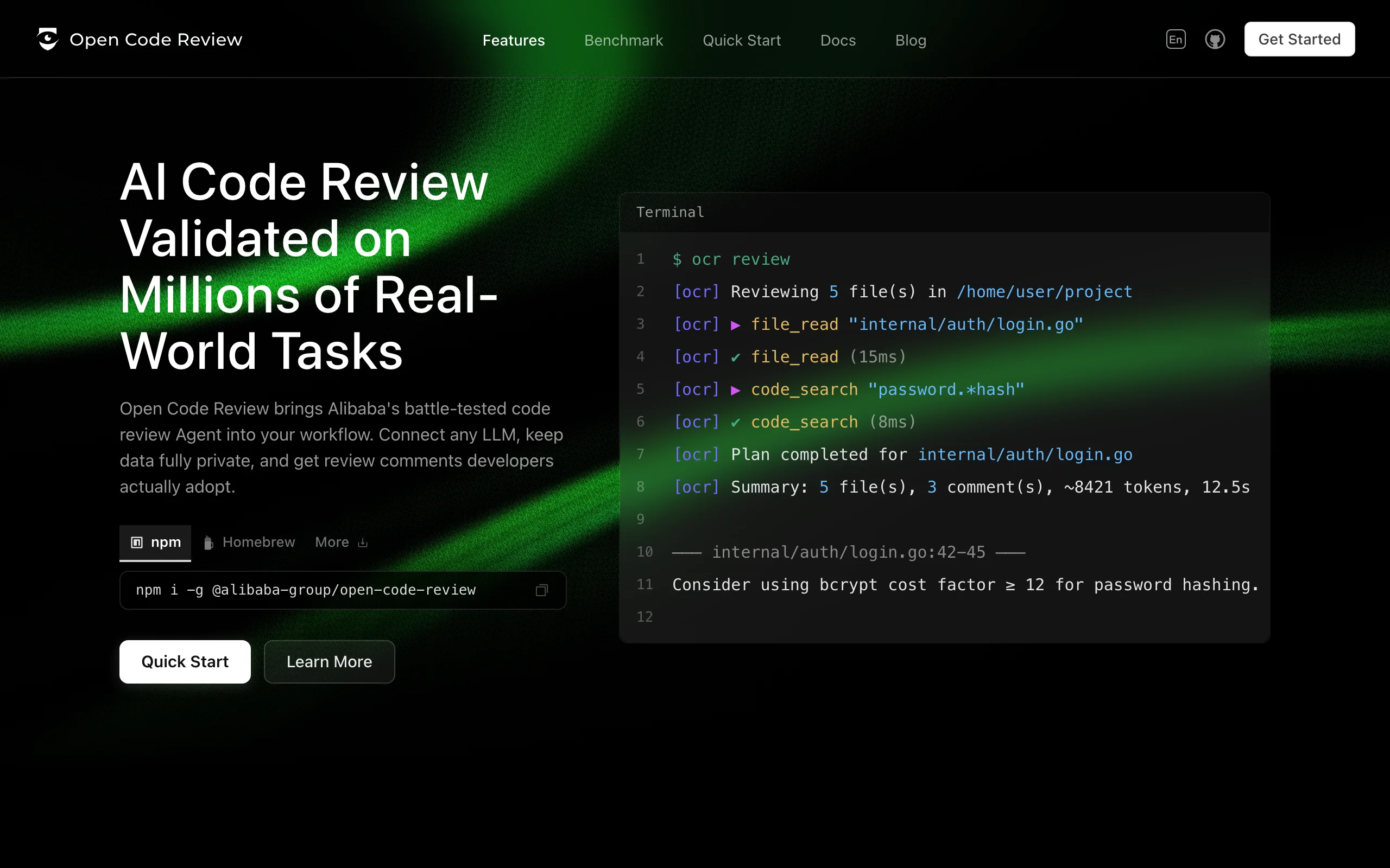 Open Code Review – Alibaba's Open-Source AI Code Review CLI official screenshot