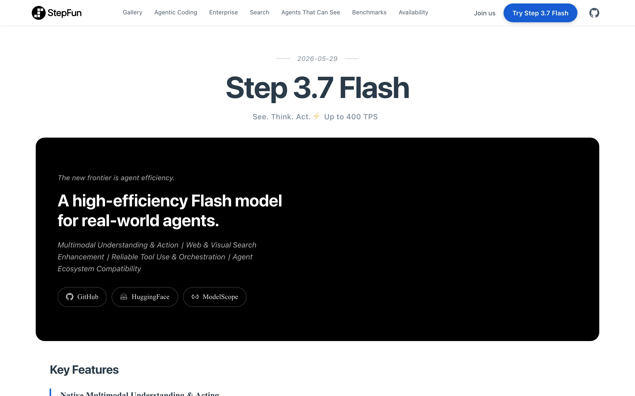 Step 3.7 Flash – StepFun's Open-Source Flash Model Generation official screenshot