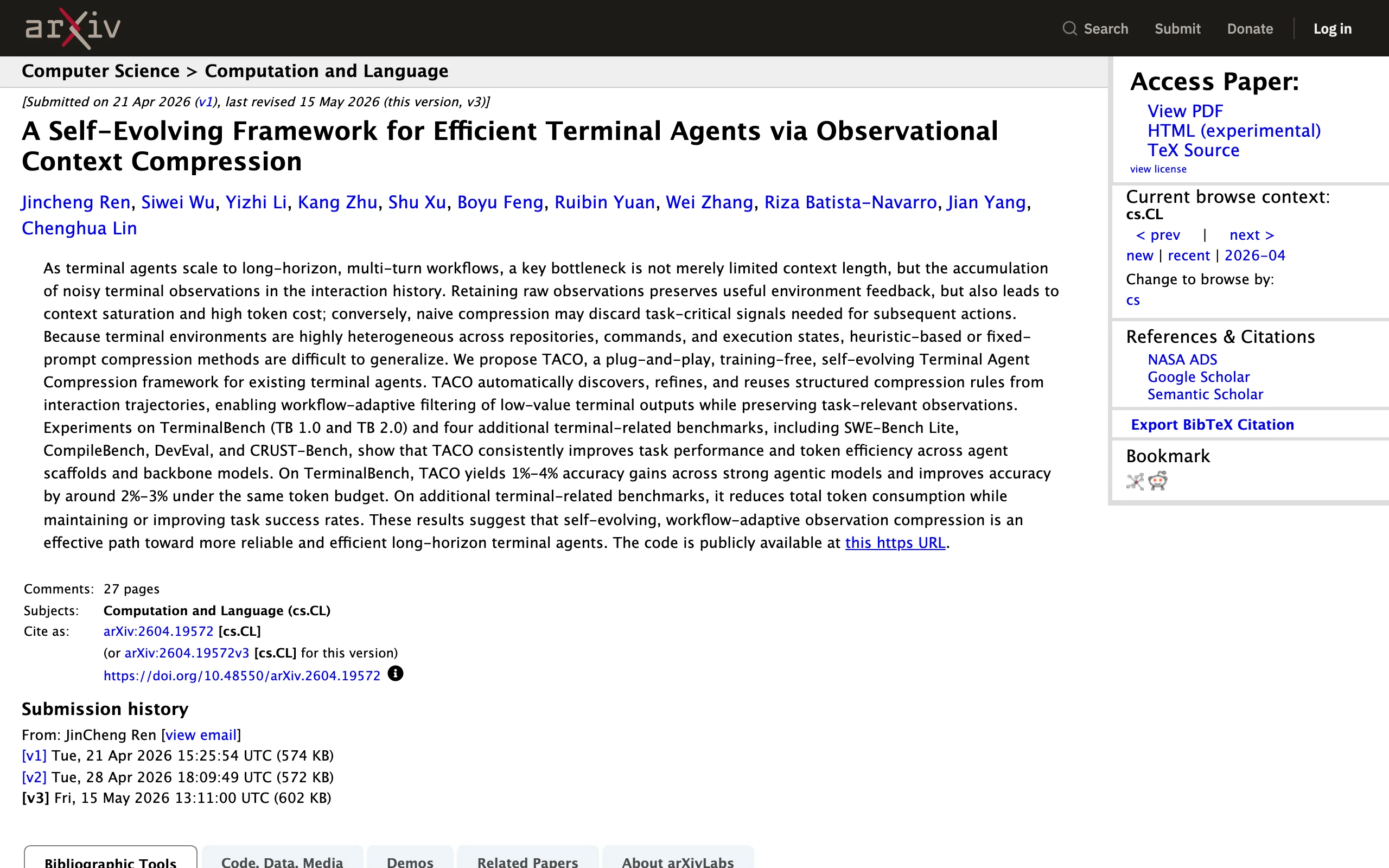 TACO – Open-Source Self-Evolving Observation Compression for Terminal Agents official screenshot